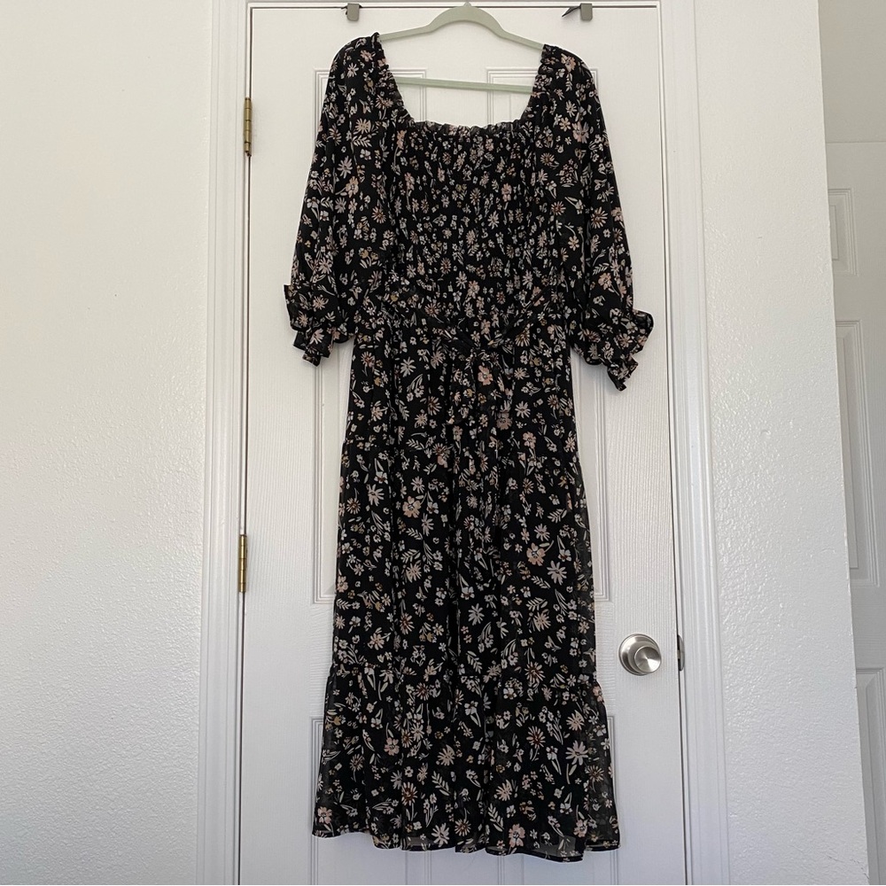 Floral Black Maxi Dress PinkBlush - Picture 6 of 8